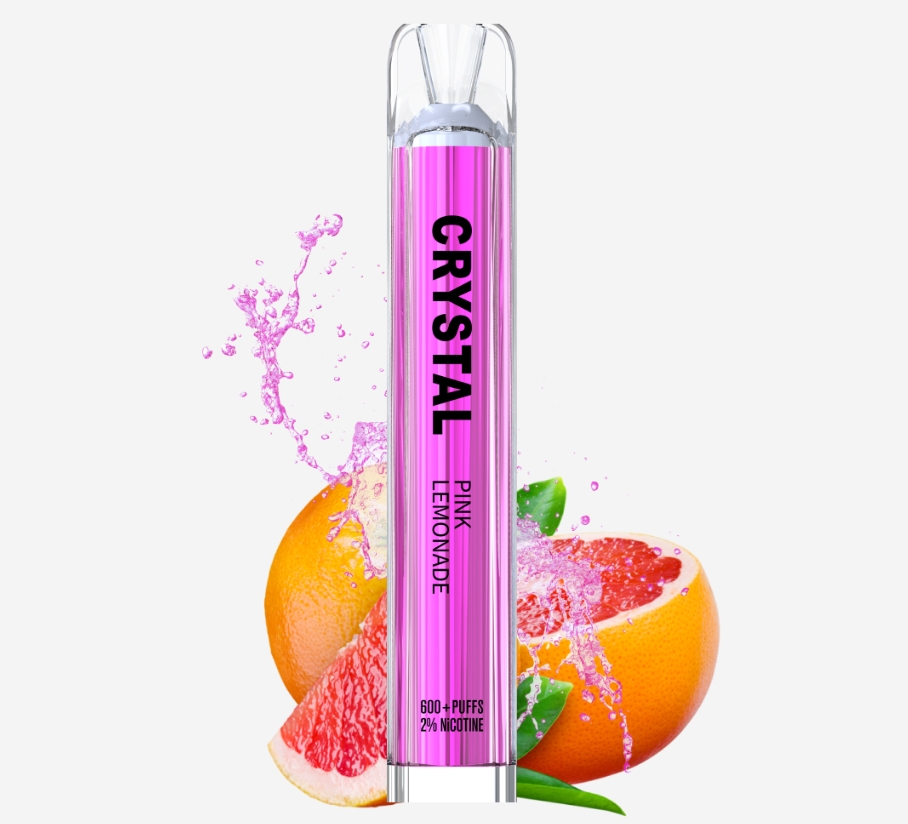 Fumot Crystal 600 Puffs Vape - vaaleanpunainen limonadi: Kevyt raikkaus jokaisella henkäyksellä